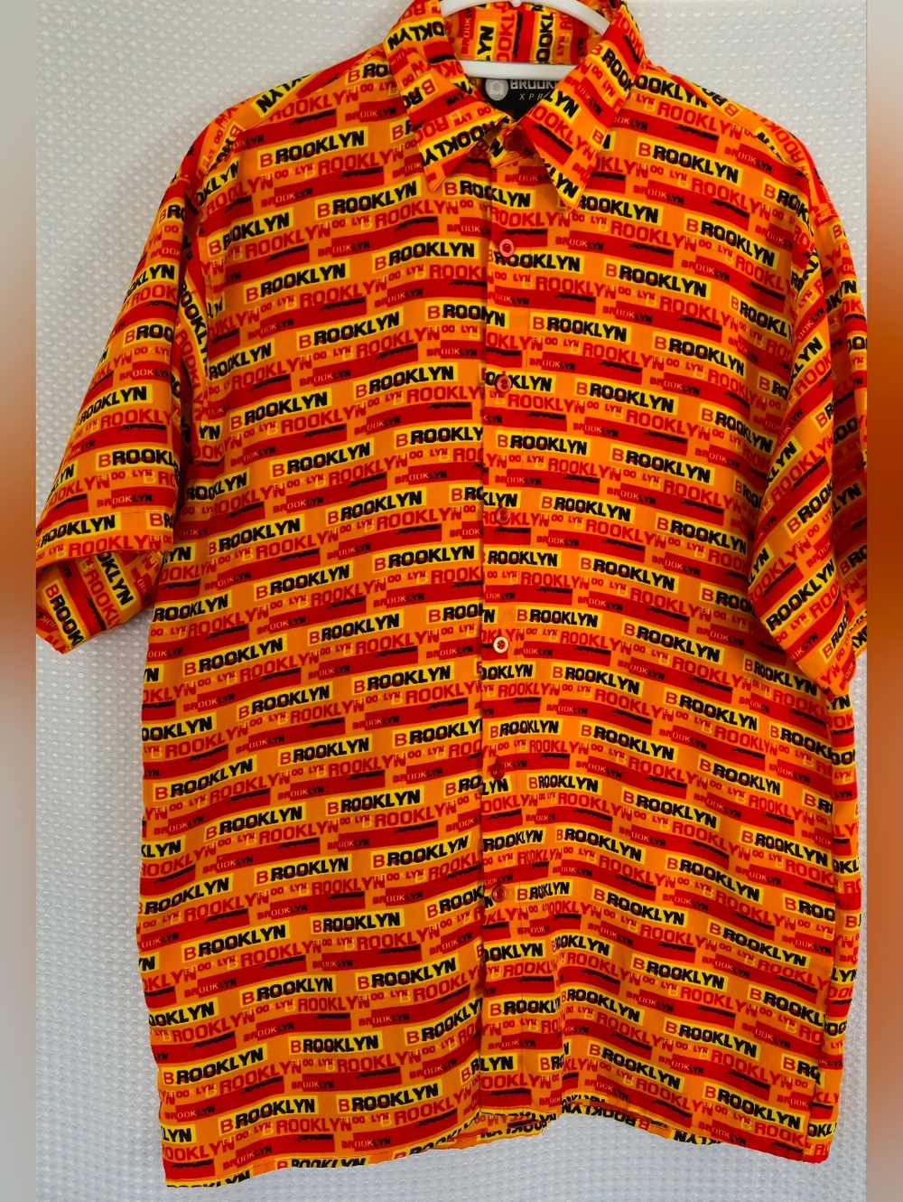 Bright Brooklyn Logo Button-Up Shirt SIZE Medium